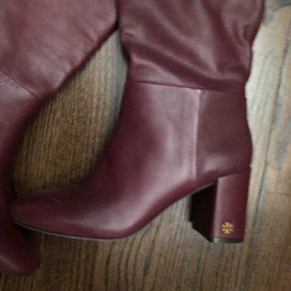 Tory Burch Brooke Slouchy Boots in Burgundy - Picture 8 of 8